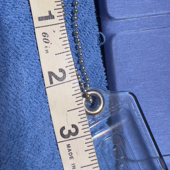 COACH KEY FOB BAG CHARM CLEAR SEE THROUGH KEYCHAIN HANGTAG 3” Long x 1.5” W - Picture 7 of 7